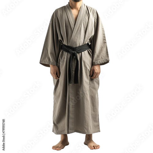 Amazing Kanzu Long robe worn Isolated On White Backgorund photo