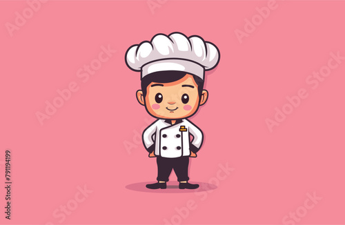 Cute chef Mascot style logo design