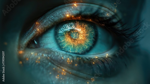 Stunning Close-Up of a Sparkling Blue Human Eye