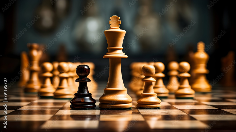 A chessboard, symbolic of business strategy A chessboard, symbolic of business strategy