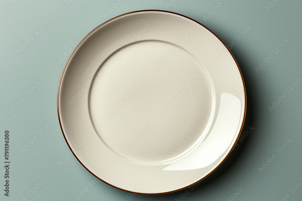 top view of an empty off-white dinner plate mock-up top view of an empty off-white dinner plate mock-up