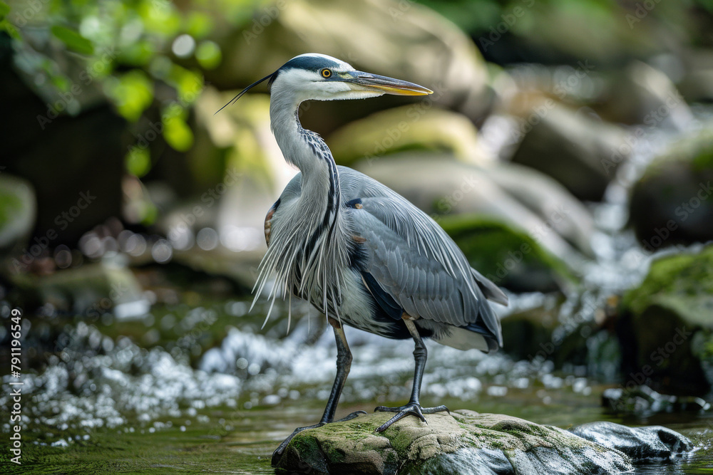 Fototapeta premium grey heron ardea cinerea