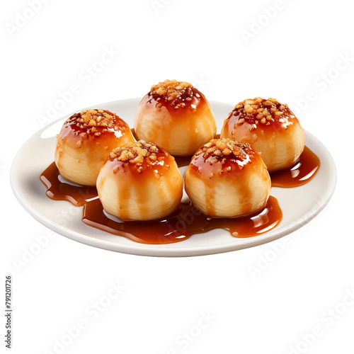  Delicious Creame Brulee Bites isolated on white background 