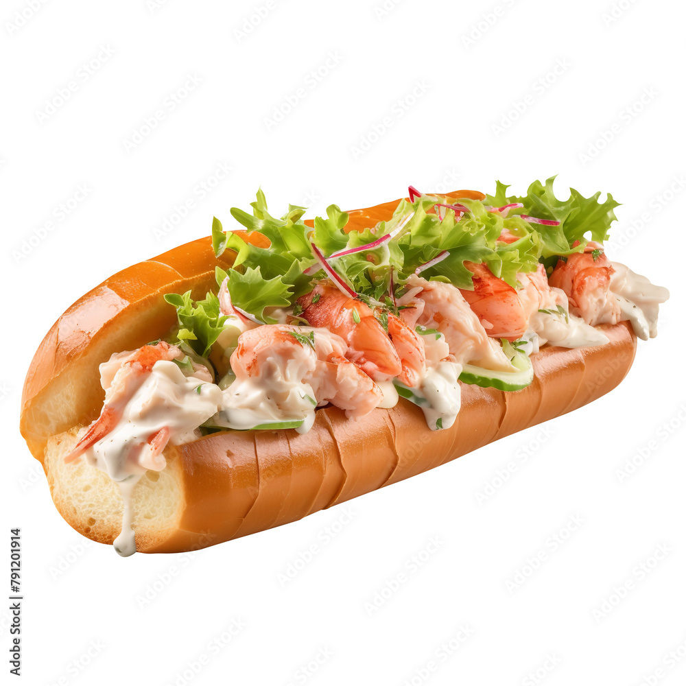 Tasty Lobster Roll Isolated On White Background Tasty Lobster Roll Isolated On White Background