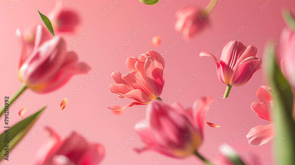 Chic Elegance: Abstract Pink and Magenta Tulips Offer a Stylish Background for Inspiration