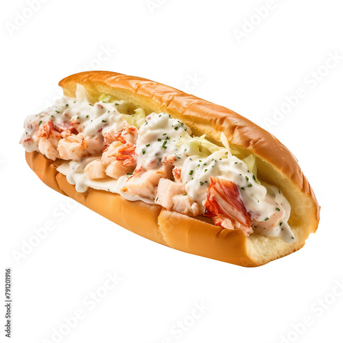 Tasty Lobster Roll Isolated On White Background