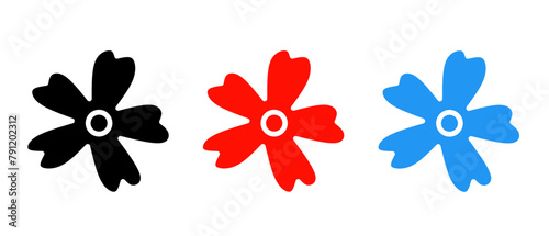Flower icon illustration set with colorful. Stock vector.