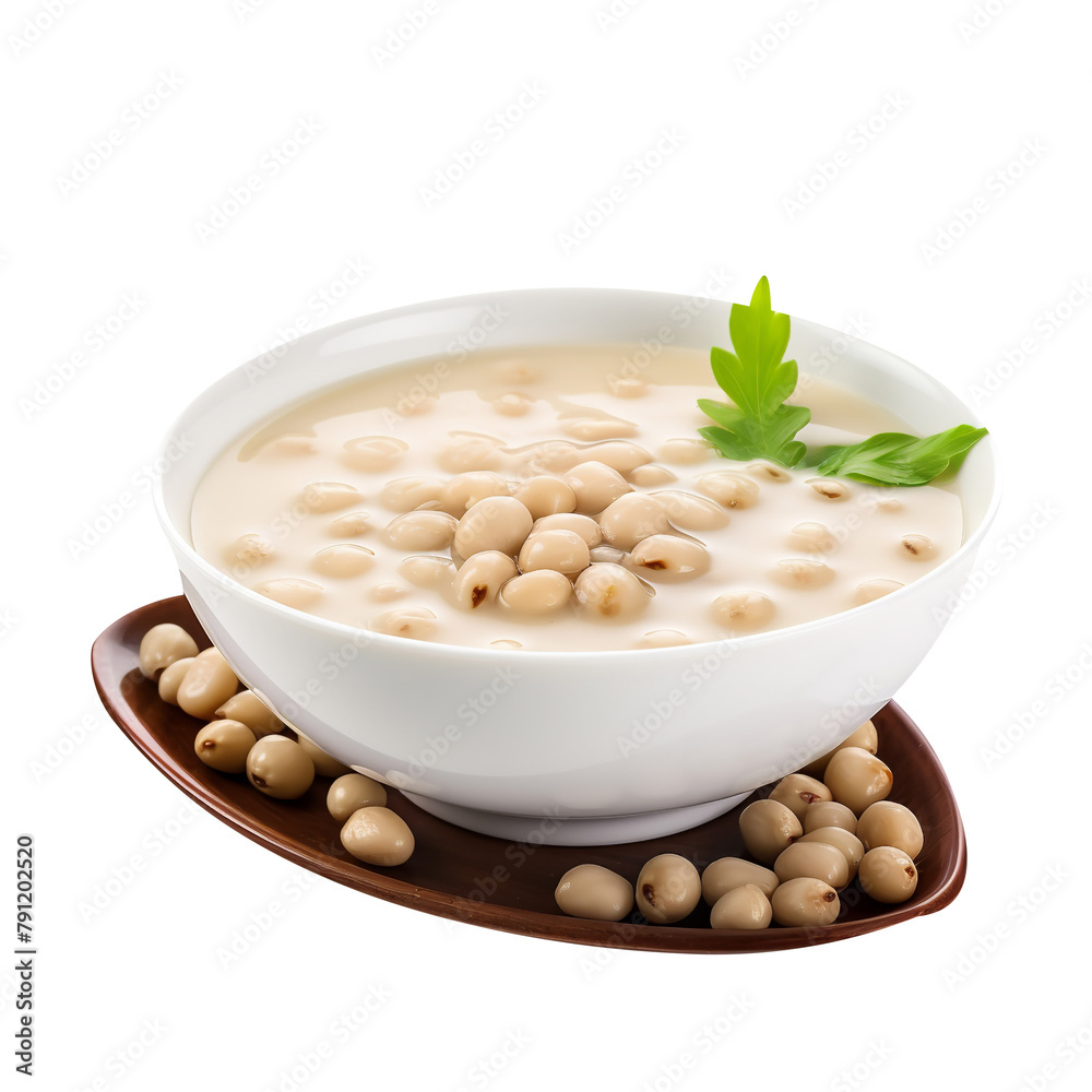 Delicious Lotus Seed Soup Isolated On White Background Delicious Lotus Seed Soup Isolated On White Background