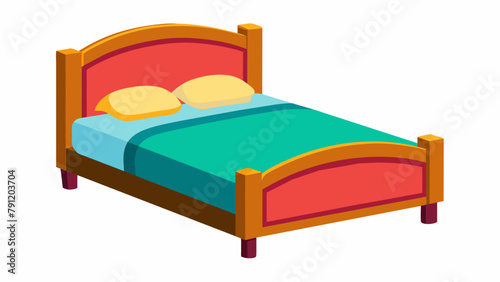 bed with pillows Vector illustration