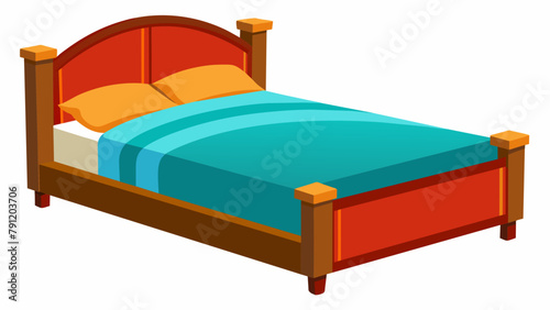 bed with pillows Vector illustration