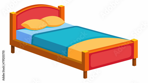 bed with pillows Vector illustration