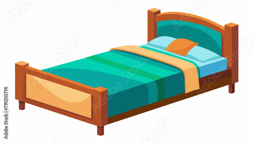bed with pillows Vector illustration