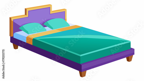 bed with pillows Vector illustration
