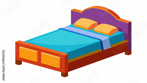 bed with pillows Vector illustration
