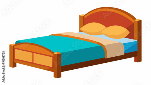 bed with pillows Vector illustration