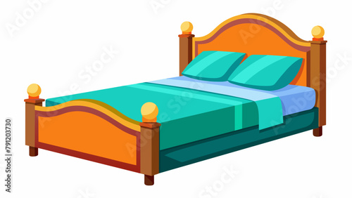bed with pillows Vector illustration
