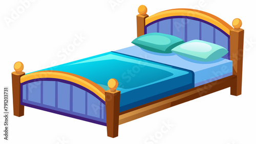 bed with pillows Vector illustration