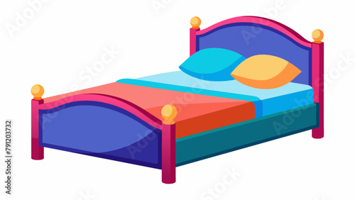 bed with pillows Vector illustration