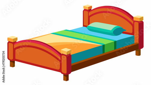 bed with pillows Vector illustration