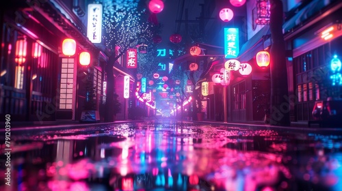 Kyoto Neon Background