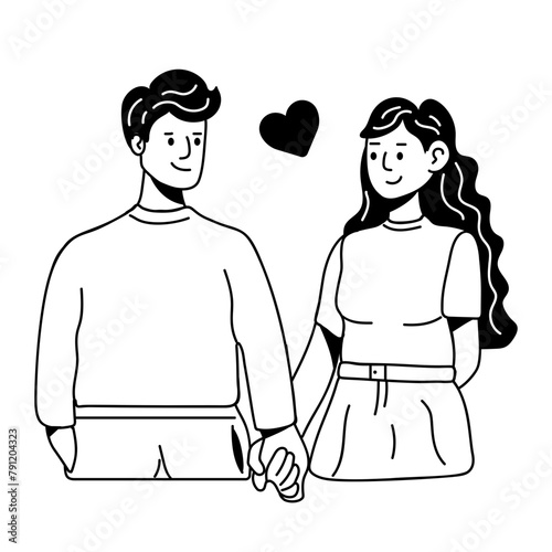 Ready to use glyph icon of love partners 