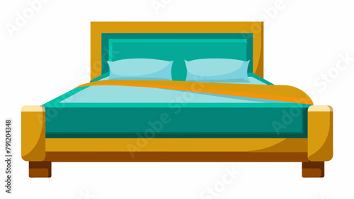 bed with pillows Vector illustration