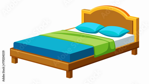 bed with pillows Vector illustration