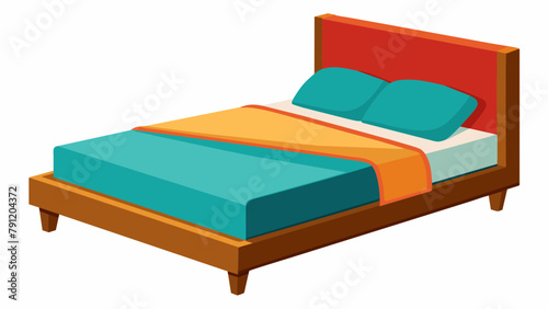 bed with pillows Vector illustration