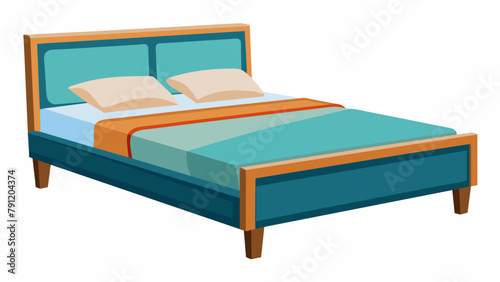 bed with pillows Vector illustration