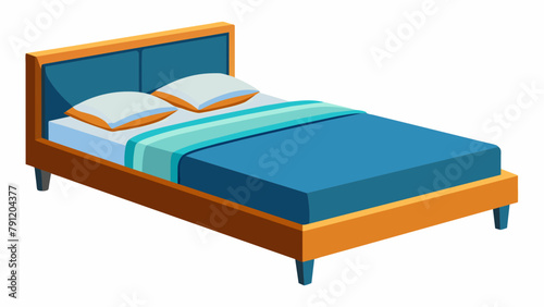 bed with pillows Vector illustration