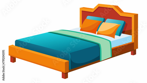bed with pillows Vector illustration