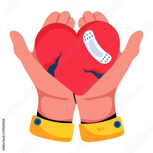 Check out flat icon of healing heart 