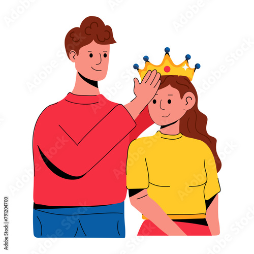 Check this flat icon of royal girlfriend 