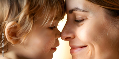 A mother and her child sharing a loving gaze, showing a strong bond between them.