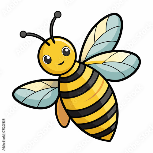 bee and honey Vector illustration
