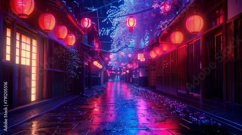 Kyoto Neon Background