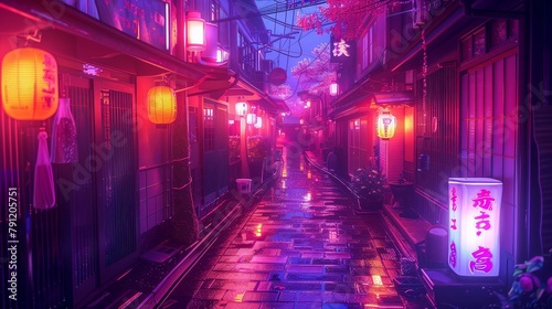 Kyoto Neon Background