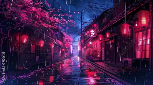 Kyoto Neon Background