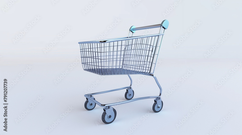shopping cart isolated on white. AI generated image shopping cart isolated on white. AI generated image