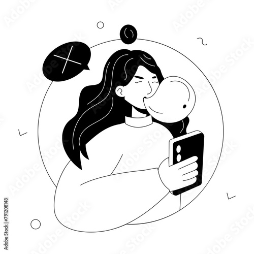 A doodle mini illustration of stop chewing 