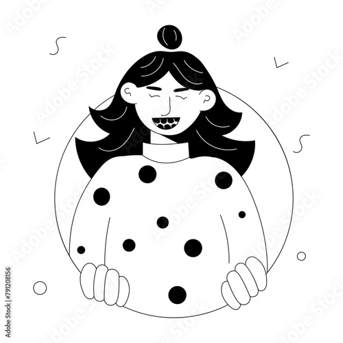 Get this doodle mini illustration of teeth blackening 