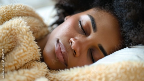 Image of a person sleeping with the phrase Quality sleep is crucial for cognitive enhancement. .