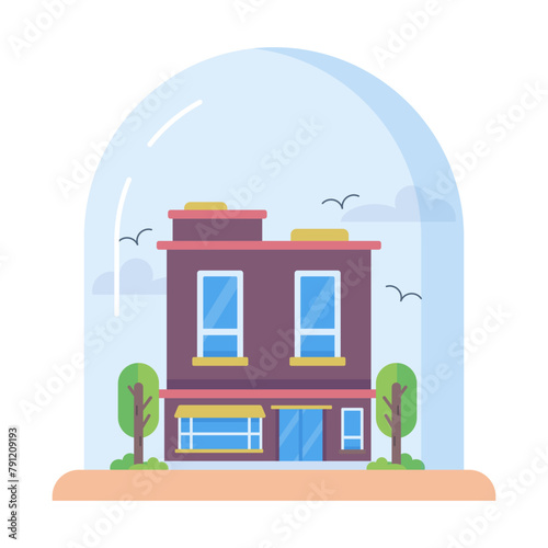 Check out flat icon of residential zone 