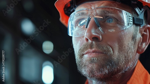 Construction worker with safety gear