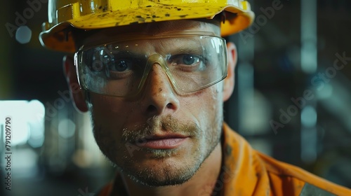 Construction worker with safety gear