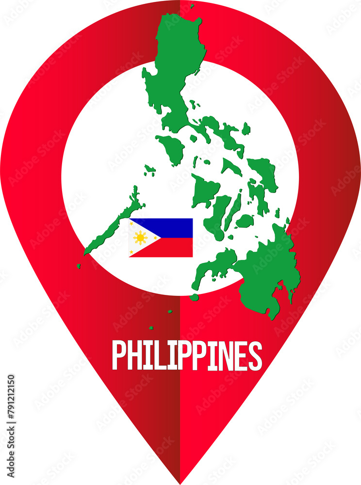 Map pin, country, marker pointer, Philippines, Philippines flag Map pin, country, marker pointer, Philippines, Philippines flag