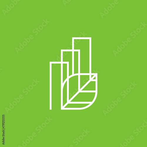 green building logo icon vector, investment company. 