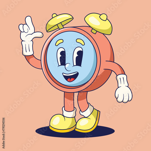 Wecker Analog Clock Mascot Illustration