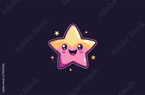 Cute Star Mascot style logo design