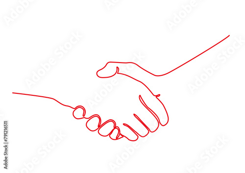 Handshake SVG Vector.line drawing illustration.